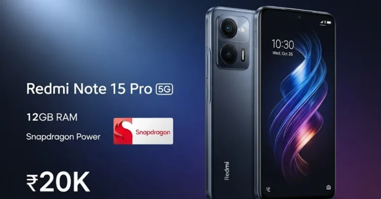 Redmi Note 15 Pro 5G: 12GB RAM & Snapdragon Power for Just ₹20K